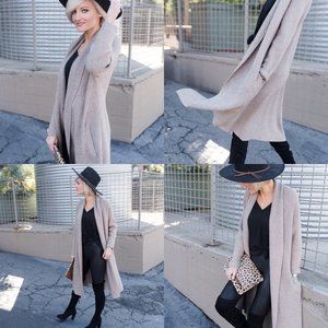 Goodnight marcoroon Angela Ribbed Soft Knit Long Open Cardigan